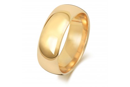 9ct Yellow Gold Court 7mm Heavyweight Band